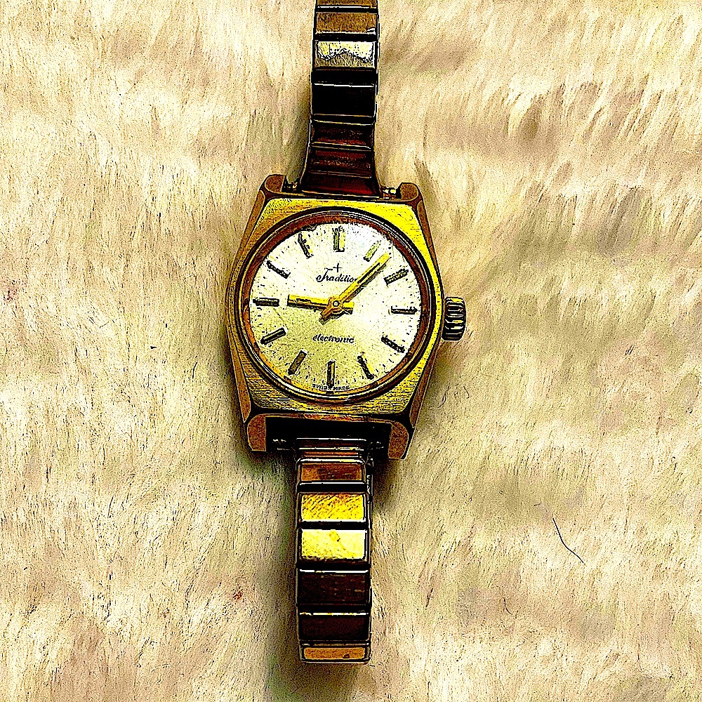 vintage wrist watch by tradition gold electroplated